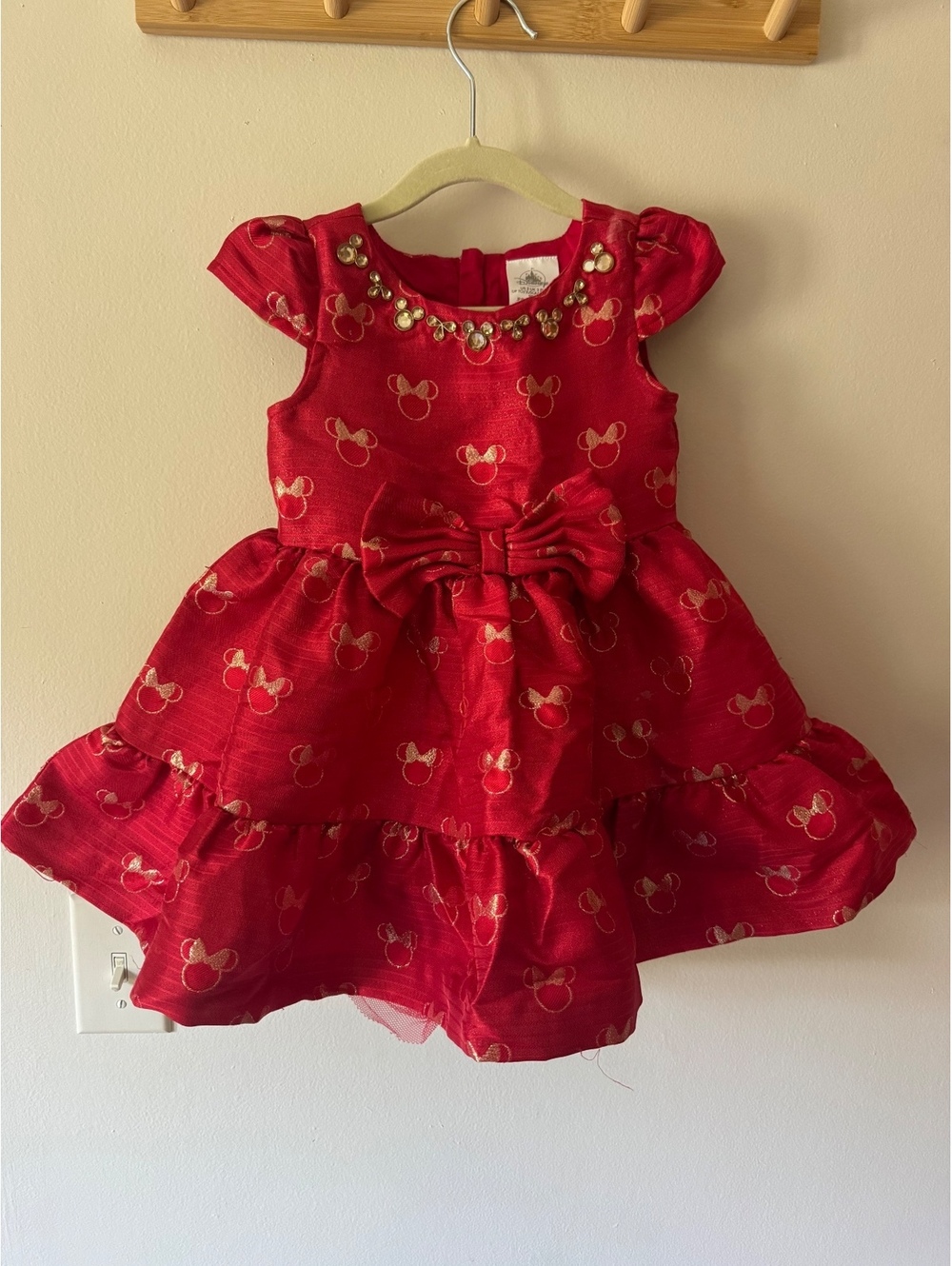Disney Store Minnie Mouse Holiday Girl's Dress Gems Sparkle Fancy Party Sz 3